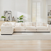 Cassington Home Winona 5 Seater Corduroy Modular Sofa
