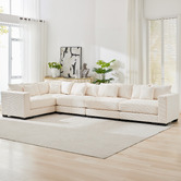 Cassington Home Winona 5 Seater Corduroy Modular Sofa