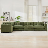 Cassington Home Winona 5 Seater Corduroy Modular Sofa