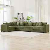 Cassington Home Winona 5 Seater Corduroy Modular Sofa