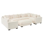 Cassington Home Winona 5 Seater Corduroy Modular Sofa &amp; Ottoman Set