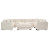 Cassington Home Winona 5 Seater Corduroy Modular Sofa &amp; Ottoman Set