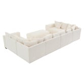 Cassington Home Winona 5 Seater Corduroy Modular Sofa &amp; Ottoman Set