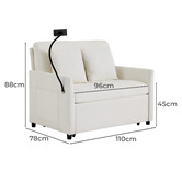 Cassington Home Seymour 2 Seater Single Chenille Sofa Bed