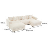 Cassington Home Winona 4 Seater Corduroy Modular Sofa &amp; Ottoman Set