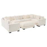Cassington Home Winona 5 Seater Corduroy Modular Sofa &amp; Ottoman Set