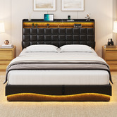 Cassington Home Facardo Faux Leather Storage Bed Frame with Charging Station