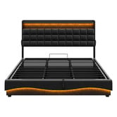Cassington Home Facardo Faux Leather Storage Bed Frame with Charging Station