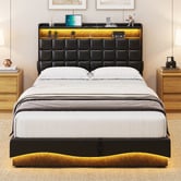Cassington Home Facardo Faux Leather Storage Bed Frame with Charging Station