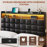Cassington Home Facardo Faux Leather Storage Bed Frame with Charging Station