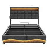 Cassington Home Facardo Gas Lift Storage Bed Frame with Charging Station