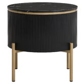 Cassington Home Lulu 2 Drawer Marble-Look Bedside Table