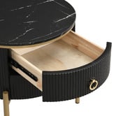 Cassington Home Lulu 2 Drawer Marble-Look Bedside Table