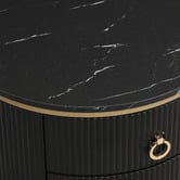 Cassington Home Lulu 2 Drawer Marble-Look Bedside Table
