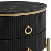 Cassington Home Lulu 2 Drawer Marble-Look Bedside Table