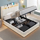 Cassington Home Lotus Teddy Gas Lift Bed Frame with Charging Station