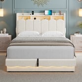 Cassington Home Lotus Teddy Gas Lift Bed Frame with Charging Station