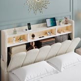 Cassington Home Lotus Teddy Gas Lift Bed Frame with Charging Station