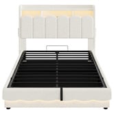 Cassington Home Lotus Teddy Gas Lift Bed Frame with Charging Station