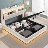 Cassington Home Lotus Teddy Gas Lift Bed Frame with Charging Station