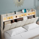 Cassington Home Lotus Teddy Gas Lift Bed Frame with Charging Station