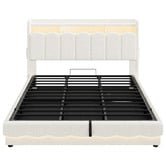 Cassington Home Lotus Teddy Gas Lift Bed Frame with Charging Station