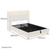 Cassington Home Lotus Teddy Gas Lift Bed Frame with Charging Station