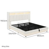 Cassington Home Lotus Teddy Gas Lift Bed Frame with Charging Station