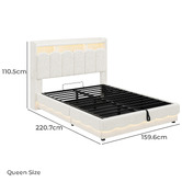 Cassington Home Lotus Teddy Gas Lift Bed Frame with Charging Station