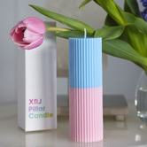 XRJ Celebrations 2 Tone Pillar Soy-Blend Candle