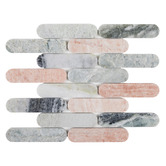 Cove Tiles Isiah Honed Pink &amp; Green Tic Tac Marble Mosaic Tile