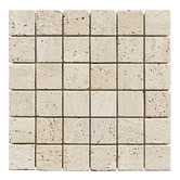 Cove Tiles Nadia Tumbled Beige Small Square Travertine Mosaic Tile