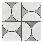 Cove Tiles Laila White &amp; Carrara Grey Marble Mosaic Tile