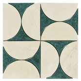 Cove Tiles Laila Cream &amp; Green Marble Mosaic Tile