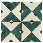 Cove Tiles Samira Cream &amp; Green Marble Mosaic Tile