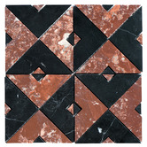 Cove Tiles Samira Tuscan Red &amp; Black Marble Mosaic Tile