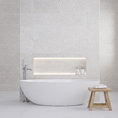 Cove Tiles Hadfair 298 x 600mm Beige Terrazzo Look Porcelain Tile