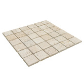Cove Tiles Nadia Tumbled Beige Small Square Travertine Mosaic Tile
