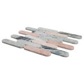 Cove Tiles Isiah Honed Pink &amp; Green Tic Tac Marble Mosaic Tile