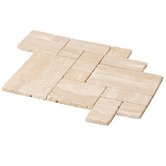 Cove Tiles Soline Tumbled Beige French Pattern Travertine Mosaic Tile