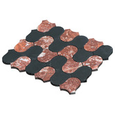 Cove Tiles Toru Tuscan Red &amp; Black Marble Mosaic Tile