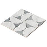 Cove Tiles Laila White &amp; Carrara Grey Marble Mosaic Tile