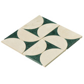 Cove Tiles Laila Cream &amp; Green Marble Mosaic Tile