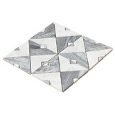 Cove Tiles Samira White &amp; Carrara Grey Marble Mosaic Tile