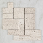 Cove Tiles Soline Tumbled Beige French Pattern Travertine Mosaic Tile
