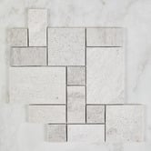 Cove Tiles Soline Tumbled Grey French Pattern Travertine Mosaic Tile