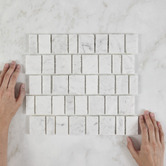 Cove Tiles Idris Carrara Marble Mosaic Tile