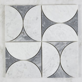 Cove Tiles Laila White &amp; Carrara Grey Marble Mosaic Tile