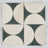 Cove Tiles Laila Cream &amp; Green Marble Mosaic Tile