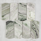 Cove Tiles Nassah Honed Green Marble Mosaic Tile